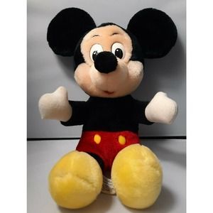 Disneyland Walt Disney World Mickey Mouse Plush Stuffed Animal 12" Vintage